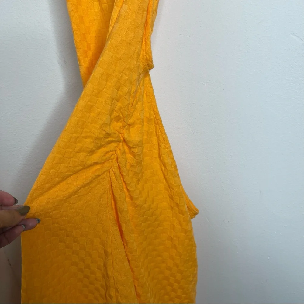 Free People BEACH Evelyn Halter Orange Square Textured
Open Back Dress XL Y2K 90 - Picture 9 of 16